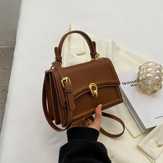 Vera - Leder Umhängetasche - Quadratischer Vintage - Stil - Schultertaschen - Braun - Müller Mode