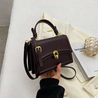 Vera - Leder Umhängetasche - Quadratischer Vintage - Stil - Schultertaschen - Kaffee - Müller Mode