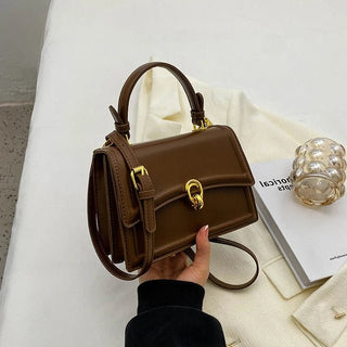 Vera - Leder Umhängetasche - Quadratischer Vintage - Stil - Schultertaschen - Khaki - Müller Mode