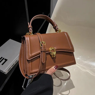 Vera - Leder Umhängetasche - Quadratischer Vintage - Stil - Schultertaschen - Khaki - Müller Mode