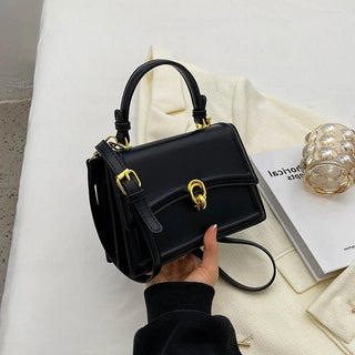 Vera - Leder Umhängetasche - Quadratischer Vintage - Stil - Schultertaschen - Schwarz - Müller Mode