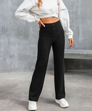 Vicky - Hochgeschnittene Hose - Weites Bein - Jeans - Schwarz - Müller Mode