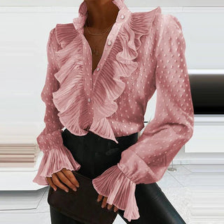 Viola - Chiffon Bluse - Geplisseert - Bluse - Rosa - Müller Mode
