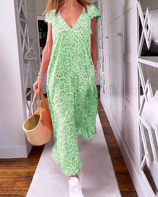 Vivienne - V - Ausschnitt Kleid - Lebendig - Kleider - Grün - Müller Mode
