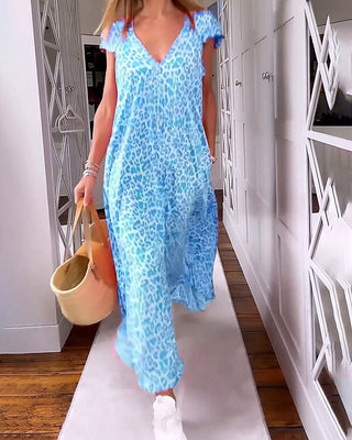Vivienne - V - Ausschnitt Kleid - Lebendig - Kleider - Blau - Müller Mode
