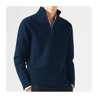Wade - Rollkragenpullover - Halbreißverschluss - Stil - Sweatshirts & Hoodies - Blau - Müller Mode