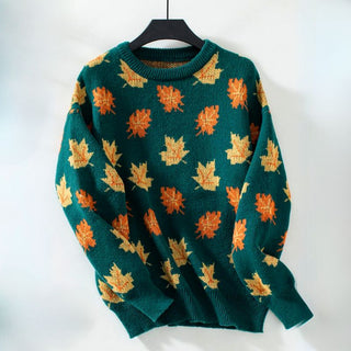 Willow - Strickpullover - Herbstlaub - Muster - Strickwaren - Schwarz - Müller Mode