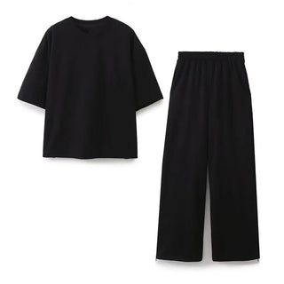 Winslet - Freizeit - Set - T-Shirt & Hose - Sets - Schwarzer Anzug - Müller Mode