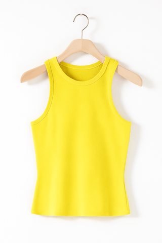 Yasmine Tanktop Gerippt - Tops - Gelb - Müller Mode