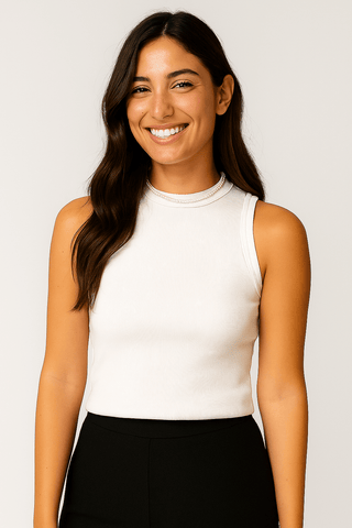 Yasmine Tanktop Gerippt - Tops - Weiß - Müller Mode
