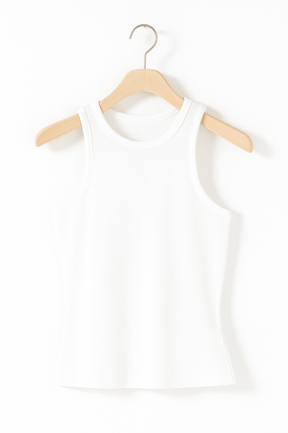 Yasmine Tanktop Gerippt - Tops - Weiß - Müller Mode