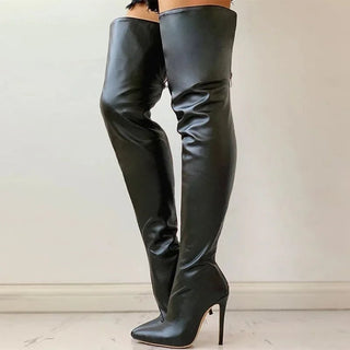 Yassi - Oberschenkelhohe Fashion - Stiefel - Stiletto - Absatz - Stiefel - Rot - Müller Mode