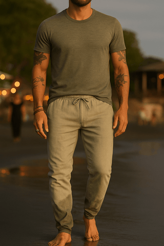 Yorick Jogginghose mit Kordelzug - Hosen - Khaki - Müller Mode