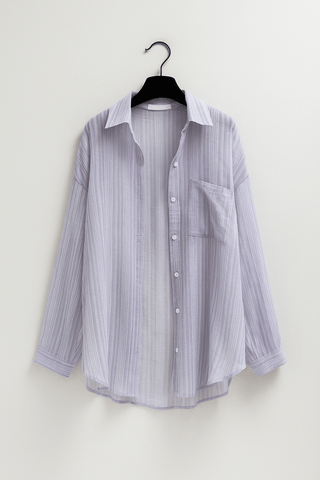 Yvet Lockere Bluse mit Knopfleiste und Brusttasche - Bluse - Blau - Müller Mode
