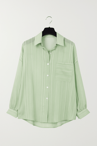 Yvet Lockere Bluse mit Knopfleiste und Brusttasche - Bluse - Grün - Müller Mode