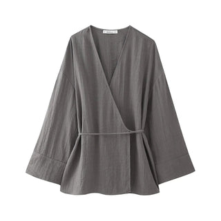 Zoey - Langes Set - Kimono - Kleidung - Sets - Grau - Müller Mode