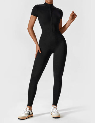 Wanda Zip-Up Ganzkörperanzug-Sportbekleidung-Kurzarm-Müller Mode