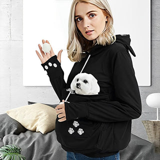 Kim - Einfarbiger Pullover mit Tiermütze