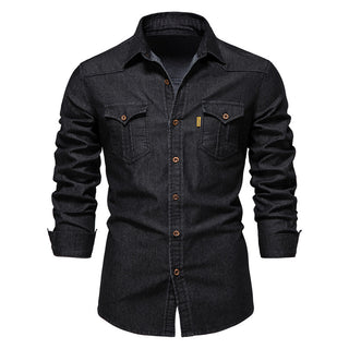 Isak Denim-Hemd mit Knopfleiste
