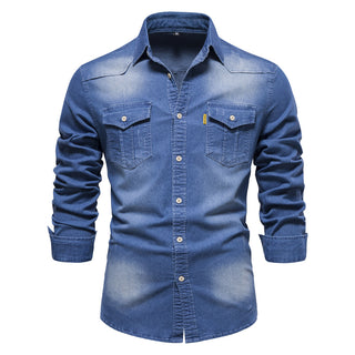 Isak Denim-Hemd mit Knopfleiste