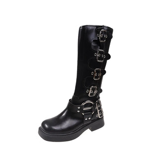 Darcie - Kniehohe Stiefel - Punk Gothic Stil