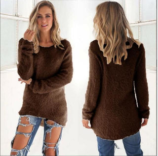 Laila - Flauschiger Strickpulli - Fuzzy-Pullover