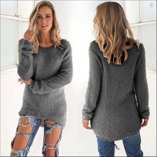 Laila - Flauschiger Strickpulli - Fuzzy-Pullover