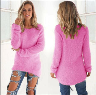 Laila - Flauschiger Strickpulli - Fuzzy-Pullover