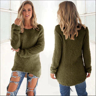 Laila - Flauschiger Strickpulli - Fuzzy-Pullover