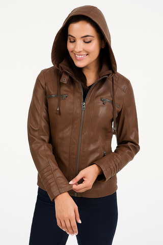 Cleo Biker-Jacke mit Kapuze