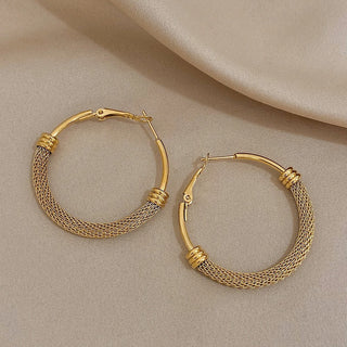 Micara - Gilded Mesh Hoops - Ohrringe