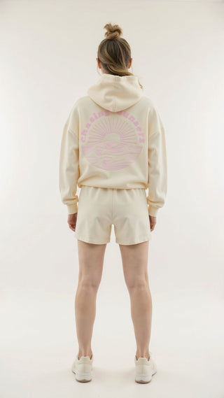 Abigail Bestickter Kapuzenpullover - Sweatshirts & Hoodies - Creme - Müller Mode