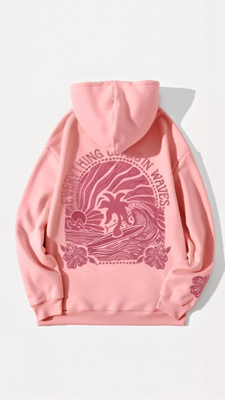 Abigail Bestickter Kapuzenpullover - Sweatshirts & Hoodies - Rosa - Müller Mode