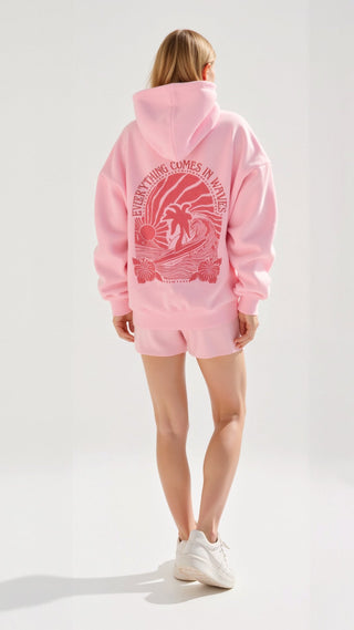 Abigail Bestickter Kapuzenpullover - Sweatshirts & Hoodies - Rosa - Müller Mode