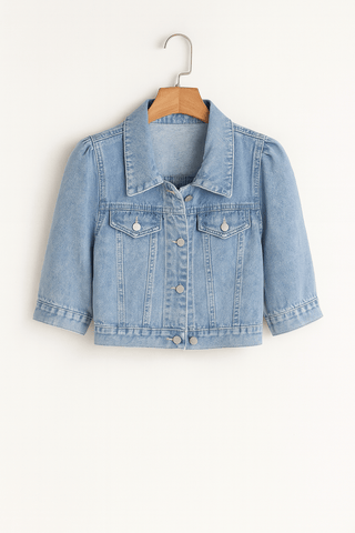 Aicha Denimjacke Kurzarm Kurz - Jacken - Blau - Müller Mode
