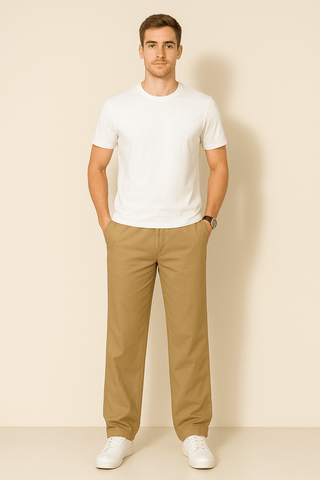 Alexander Freizeithose mit Elastischem Bund - Hosen - Khaki - Müller Mode