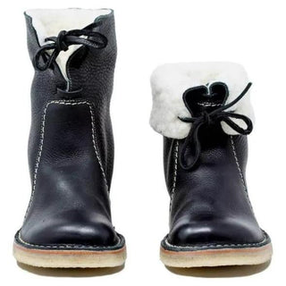 Amanda – Winterstiefel im Vintage - Stil – Fellgefüttert - Stiefel - Schwarz - Müller Mode