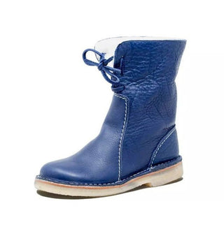 Amanda – Winterstiefel im Vintage - Stil – Fellgefüttert - Stiefel - Blau - Müller Mode