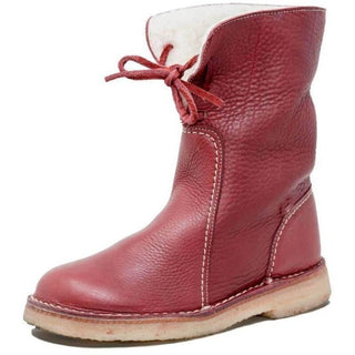 Amanda – Winterstiefel im Vintage - Stil – Fellgefüttert - Stiefel - Rot - Müller Mode