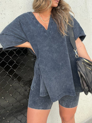 Amarra - Lockeres T-Shirt & Kurze Hose - Sommerset - Sets - Grau - Müller Mode