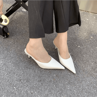 Anastasia - Pantoletten mit Absatz - Spitzfuß - Pumps - Weiß - Müller Mode
