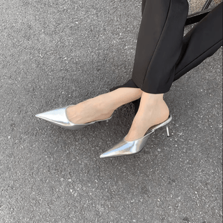 Anastasia - Pantoletten mit Absatz - Spitzfuß - Pumps - Weiß - Müller Mode