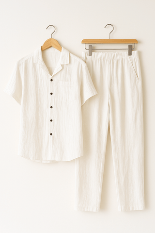 Andreas Set mit Strandhemd und Hose - Sets - Weiß - Müller Mode