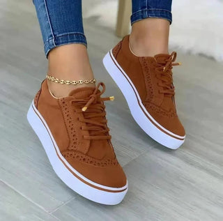 Angelina - Sneakers – Dicke Plateausohle - Sneakers - Braun - Müller Mode