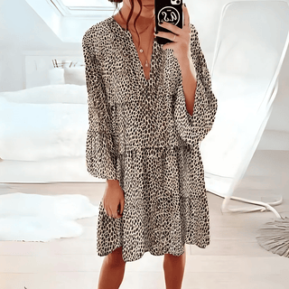 Annika - Kleid - Leopardenmuster - Kleider - Weiß - Müller Mode