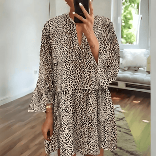 Annika - Kleid - Leopardenmuster - Kleider - Weiß - Müller Mode