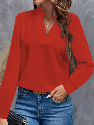 Anouk V - Ausschnitt Bluse - Bluse - Rot - Müller Mode