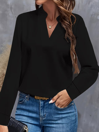 Anouk V - Ausschnitt Bluse - Bluse - Schwarz - Müller Mode