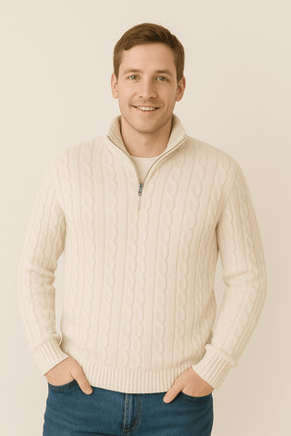 Anton Kabelstrickpullover - Strickwaren - Beige - Müller Mode