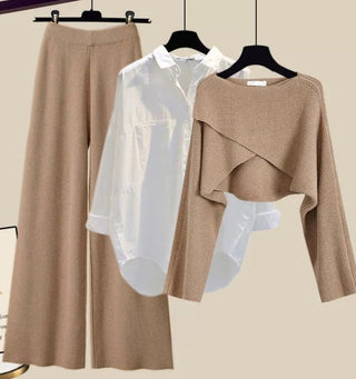 Arabelle - Gestricktes 3 - Teiliges Set - Sets - Khaki - Müller Mode